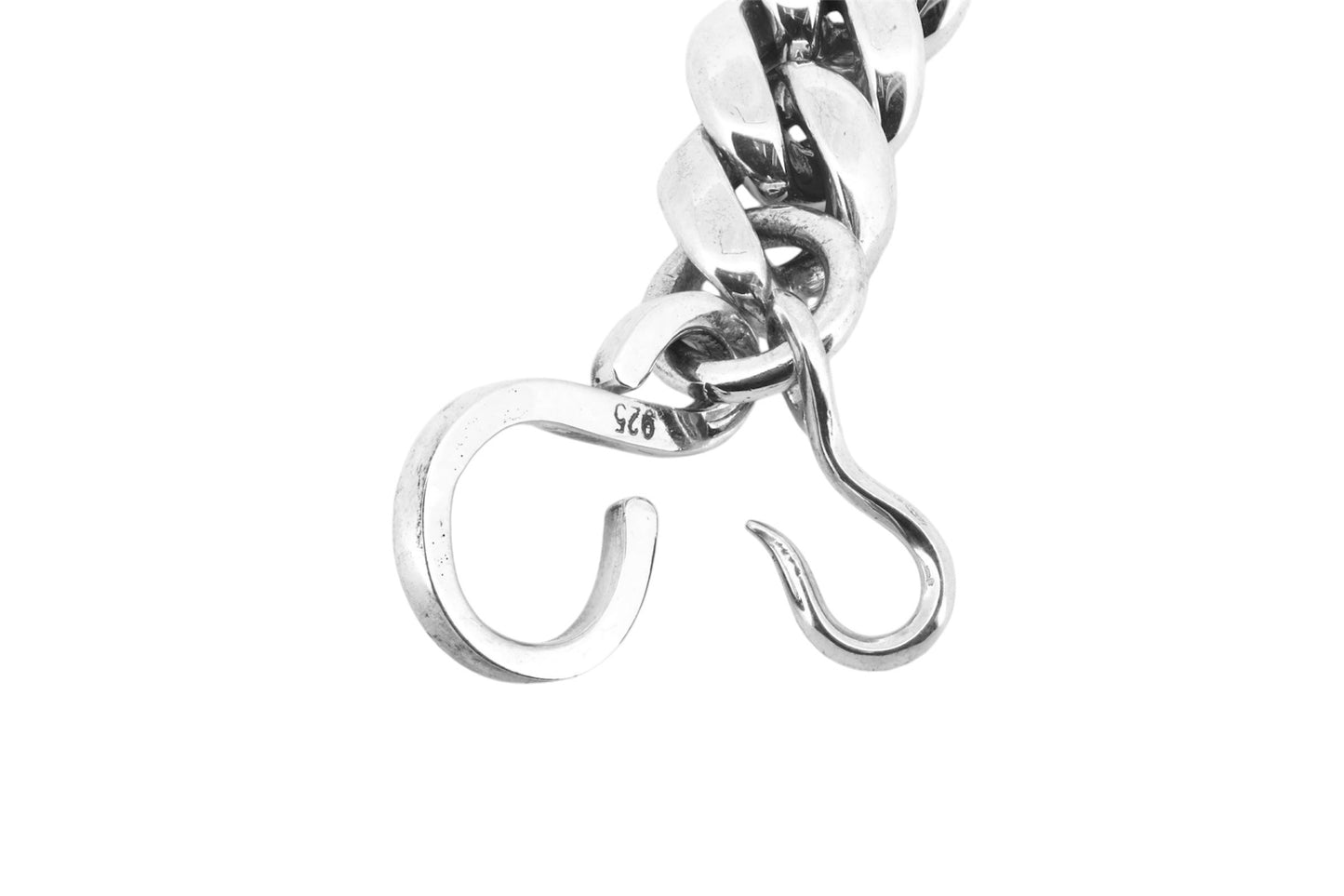 FDL Cuban Sterling Silver Wallet Chain with Clip and S Hook