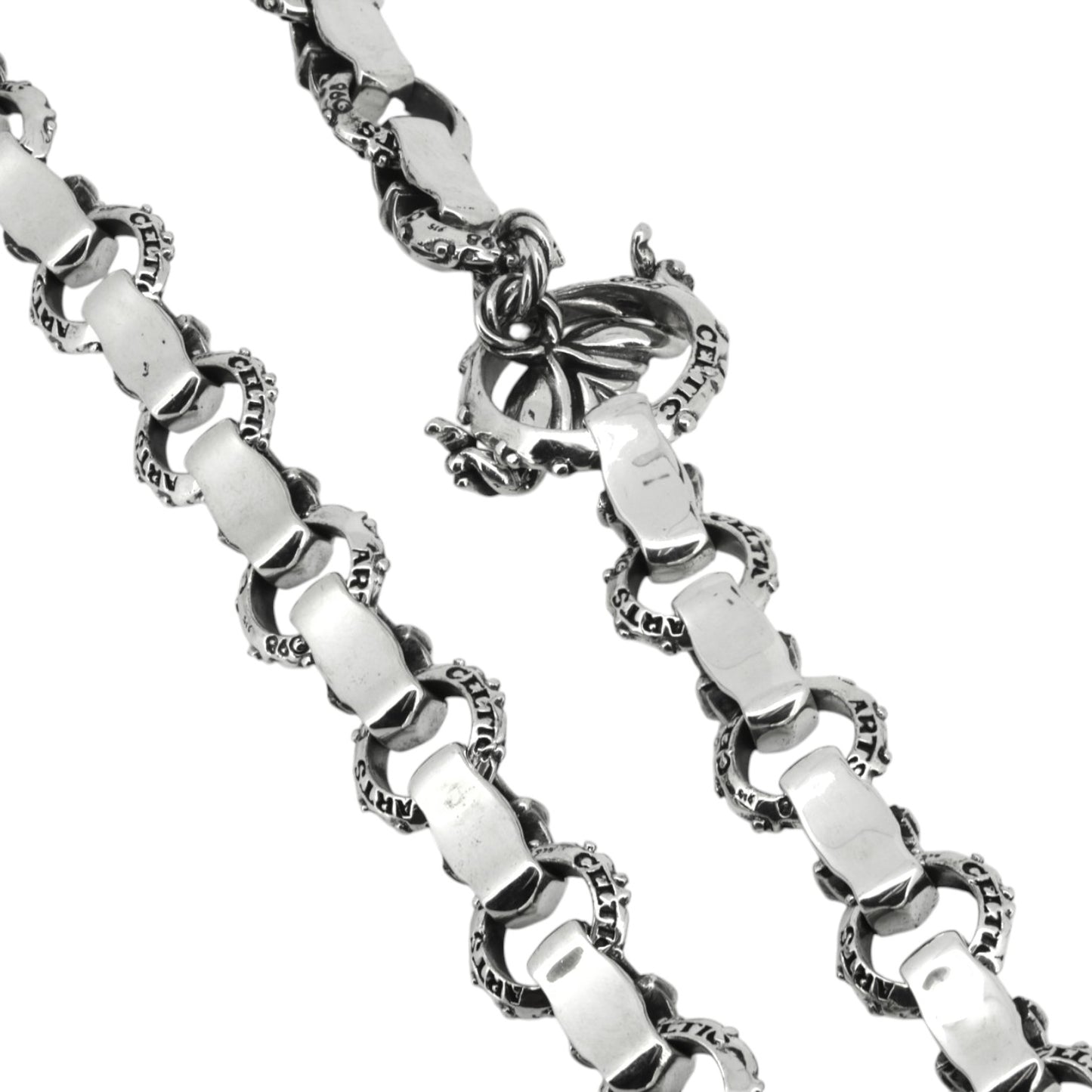 A&G Rock N Roll Alternating Circle & Cross Link Necklace