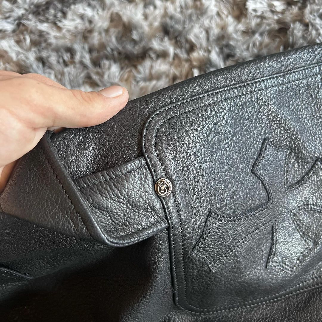 A&G Black Leather Men's Pants