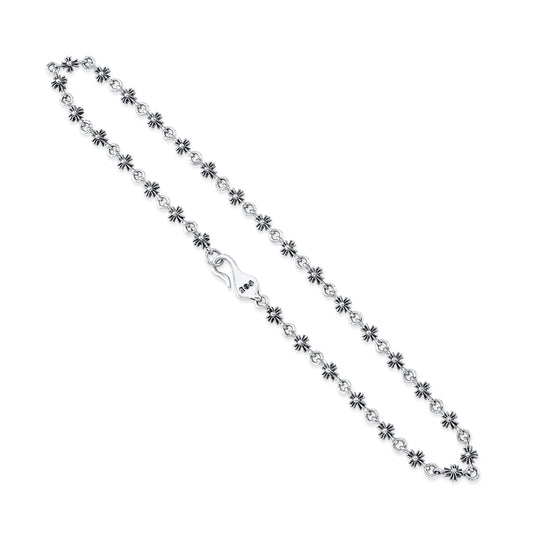 Small Cross Link Sterling Silver Chain Necklace