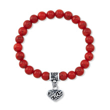Load image into Gallery viewer, A&amp;G Red Coral Bead Bracelet
