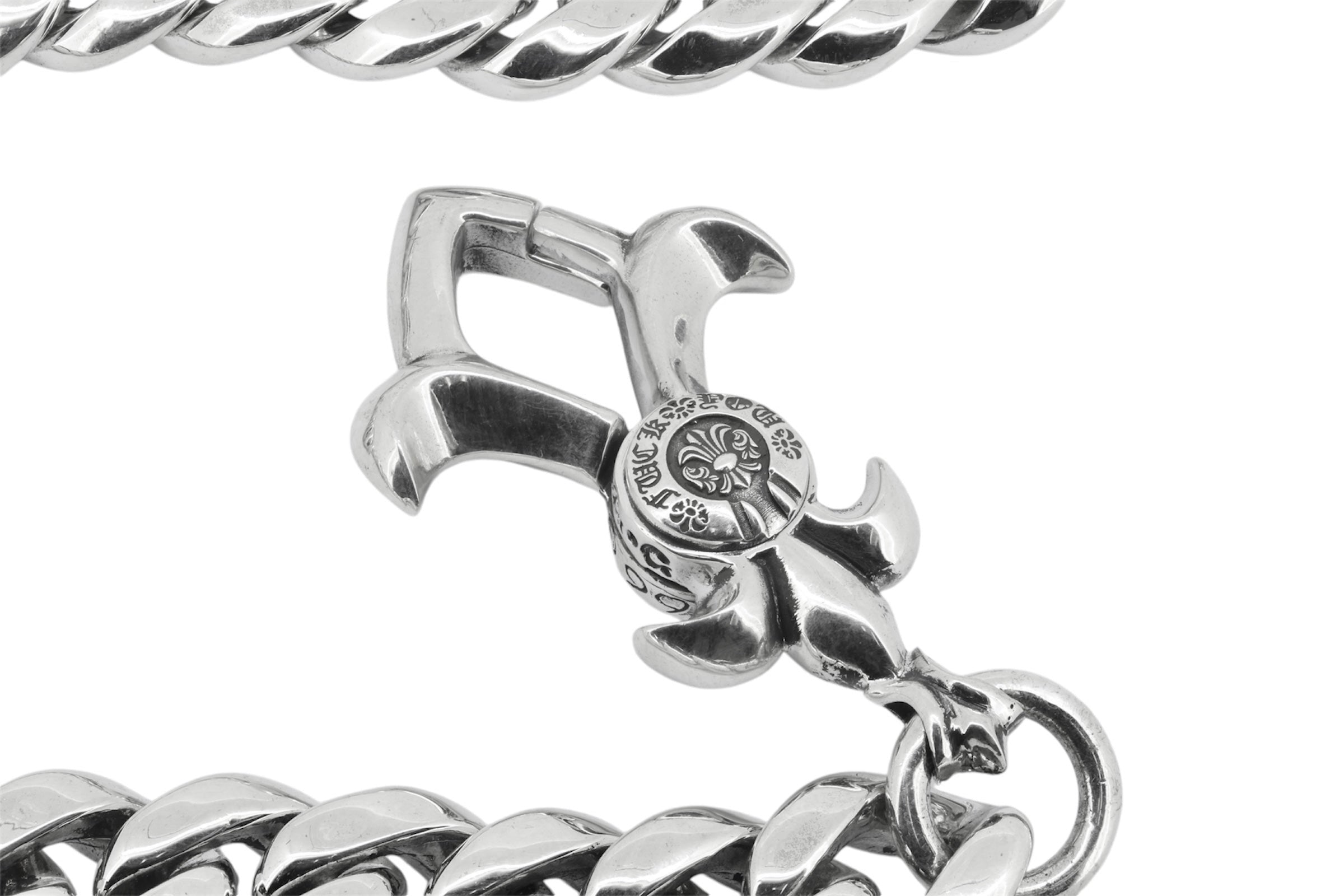 FDL Cuban Sterling Silver Wallet Chain with Clip and S Hook-2