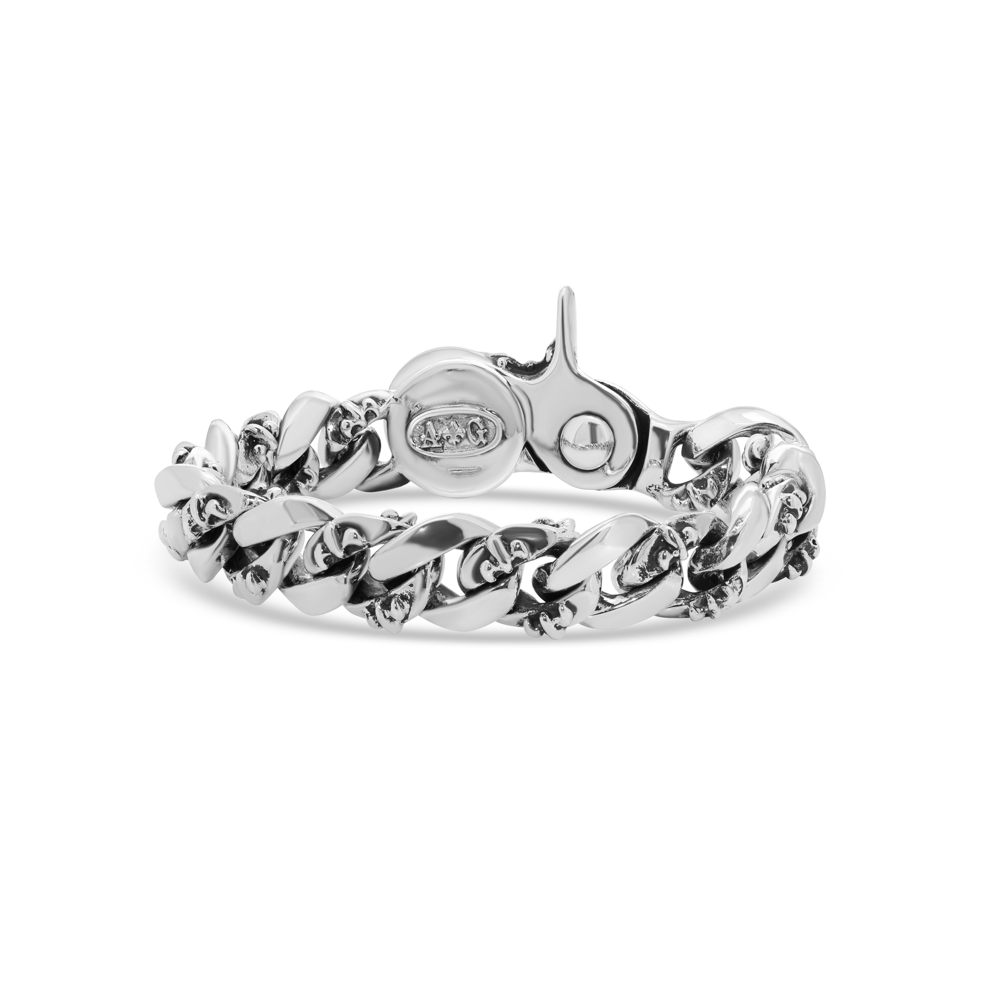 Sterling Silver Alternating FDL Cuban Chain Bracelet-1