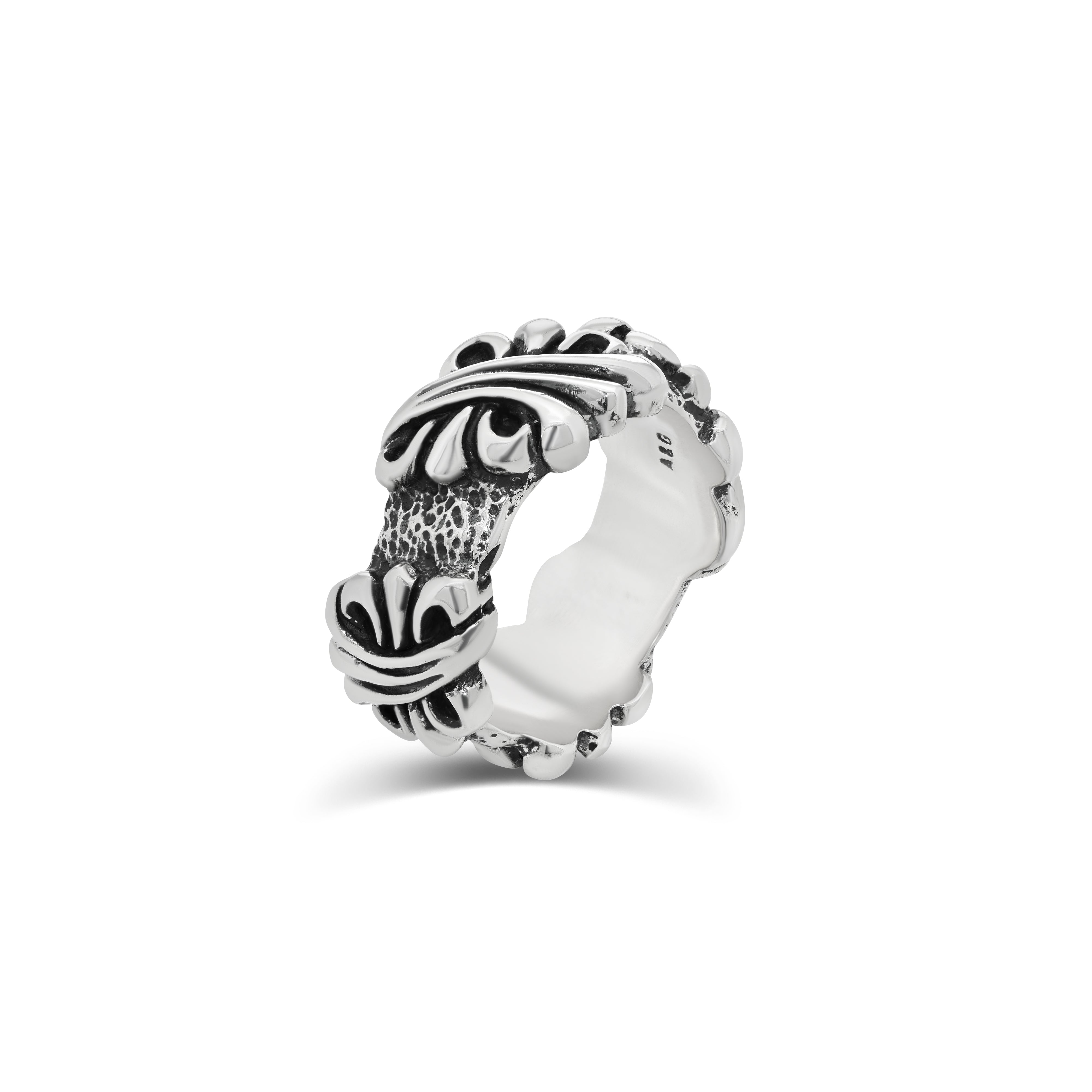 Sterling Silver Italic FDL Battle Silver Ring-1