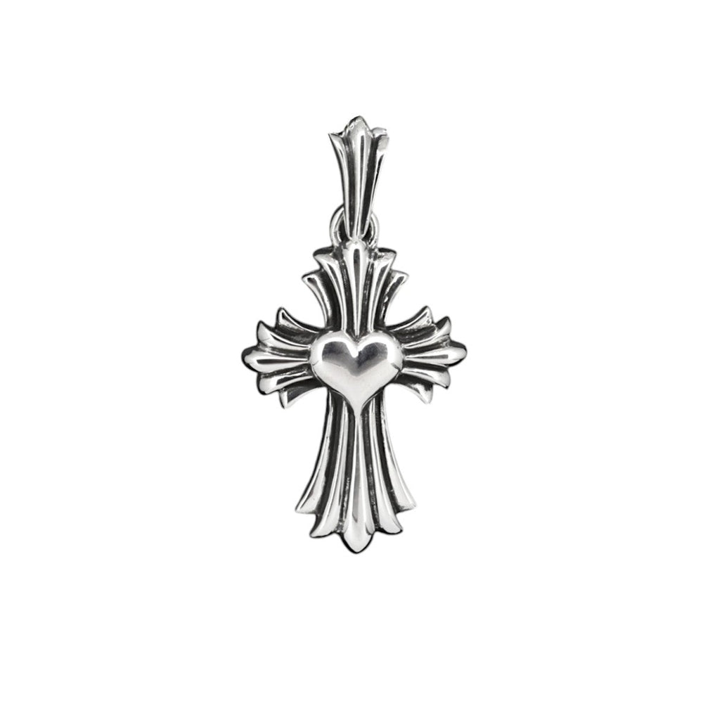 A&G Rock N' Roll Medium Heart Cross Pendant