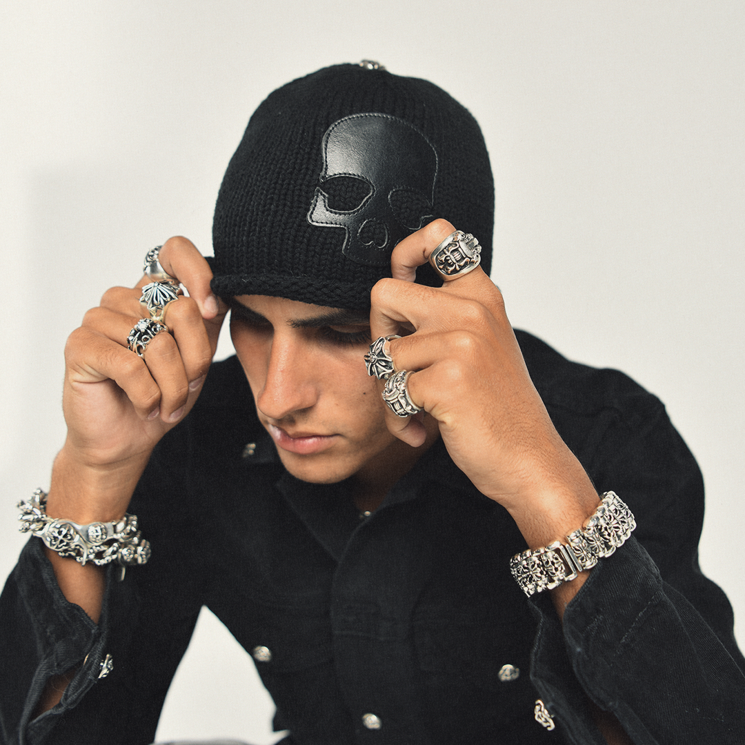 A&G Limited Leather Patch Beanie