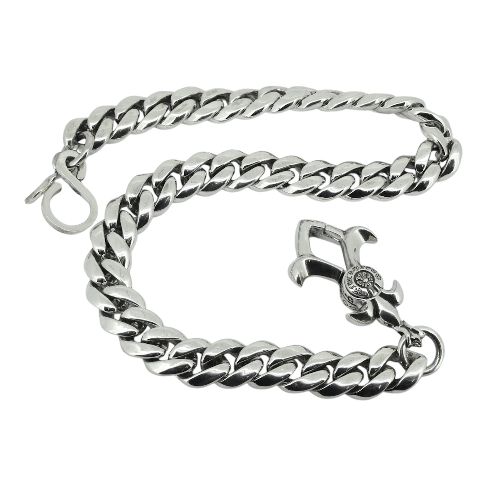 FDL Cuban Sterling Silver Wallet Chain with Clip and S Hook-1