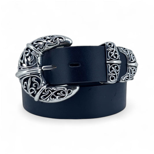 Fleur De Lis 3-piece Sterling Silver Belt Buckle