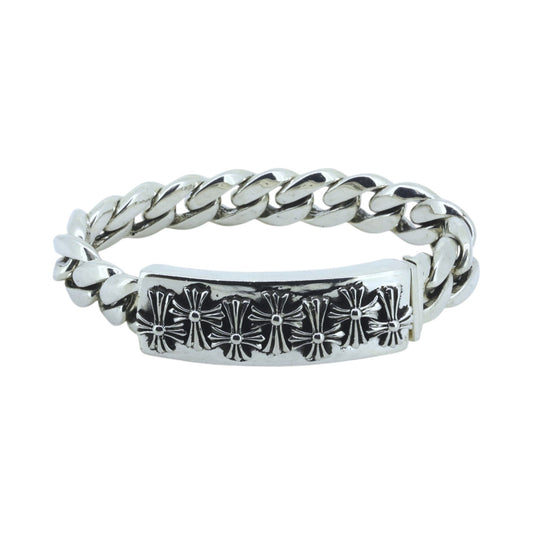 A&G Rock N' Roll Multi-Cross ID Cuban Bracelet