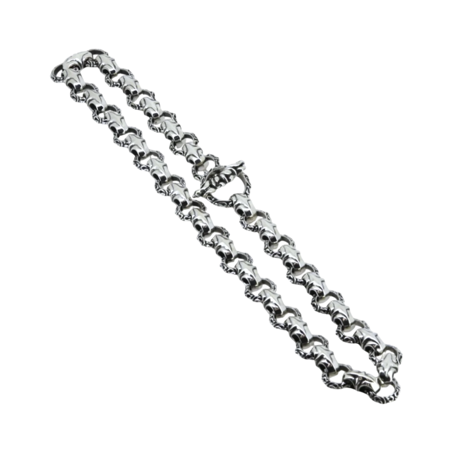 A&G Rock N Roll Alternating Circle & Cross Link Necklace-1