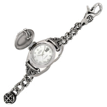 Load image into Gallery viewer, a&amp;g-rock-celtic-cross-sterling-silver-watchband-open-watch
