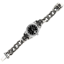 Load image into Gallery viewer, a&amp;g-rock-fleur-de-lis-sterling-silver-watchband

