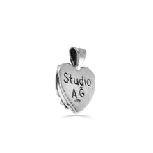 Load image into Gallery viewer, a&amp;g-rock-patterned-heart-pendant-back
