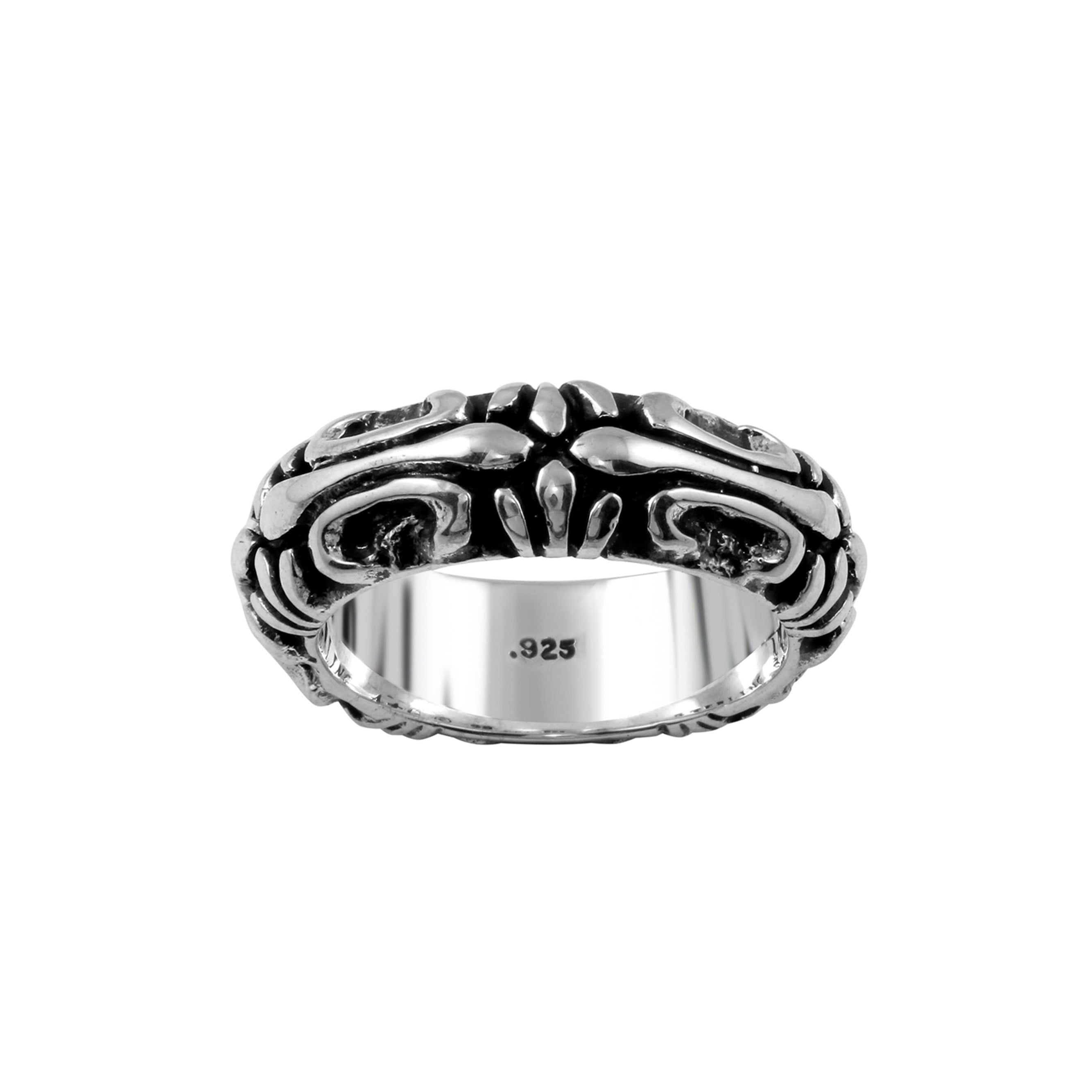 Fleur de Lis Sterling Silver Band-1