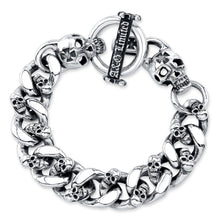 Load image into Gallery viewer, Skull Sterling Silver Link Bracelet
