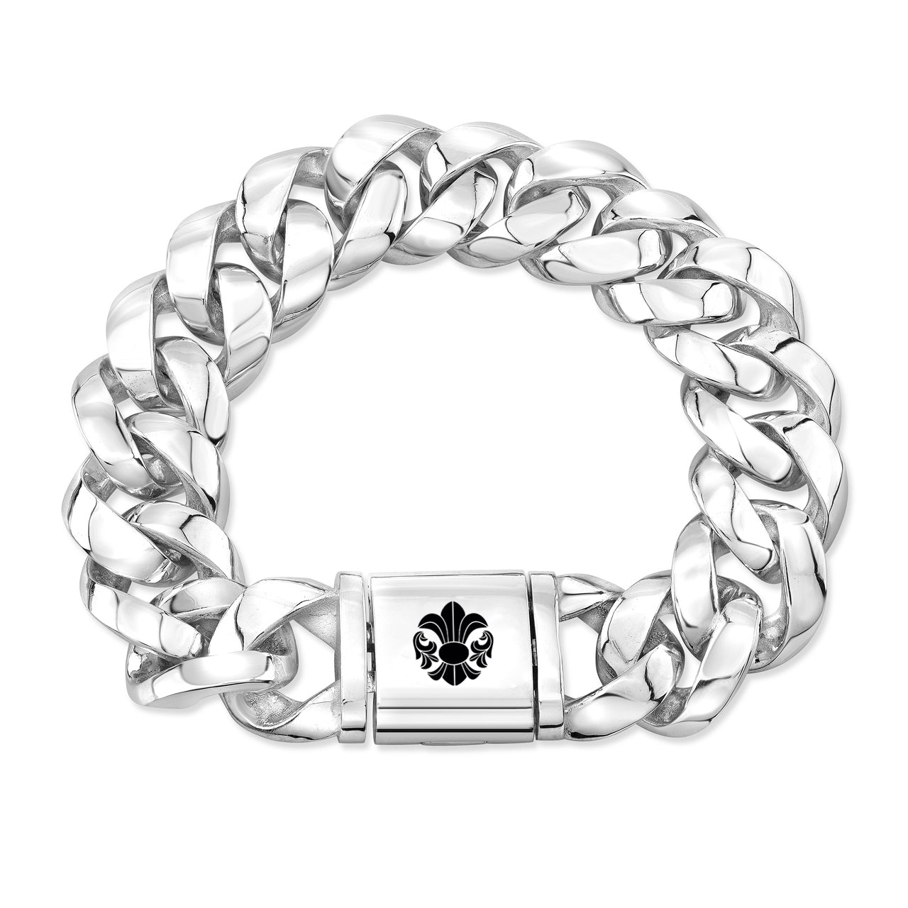 Large Sterling Silver Miami Cuban Chain Bracelet-1