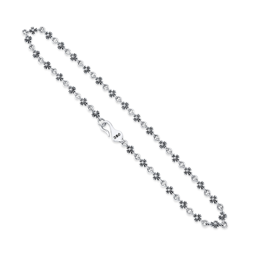 Small Cross Link Sterling Silver Chain Necklace