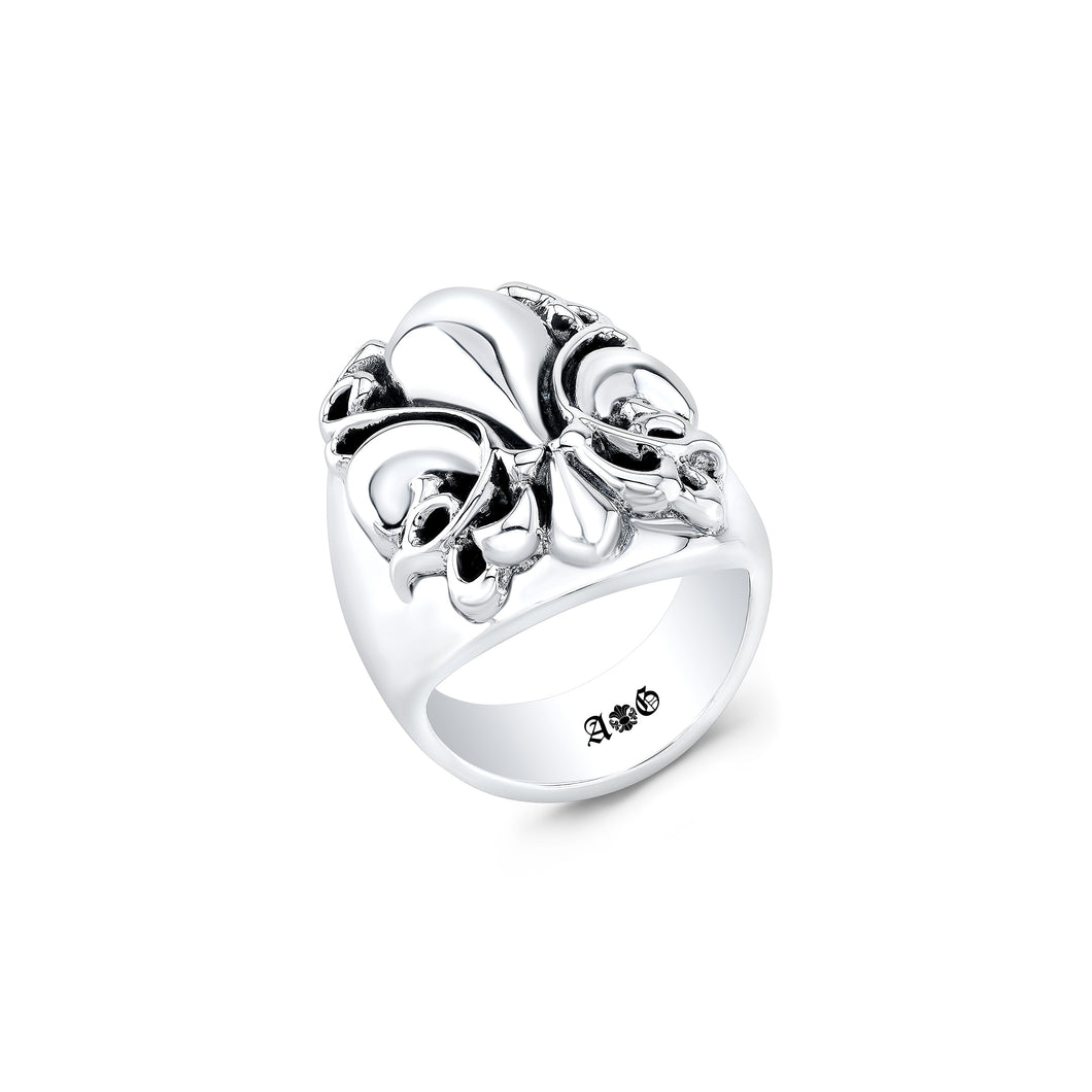 Fleur de Lis Battle Sterling Silver Ring