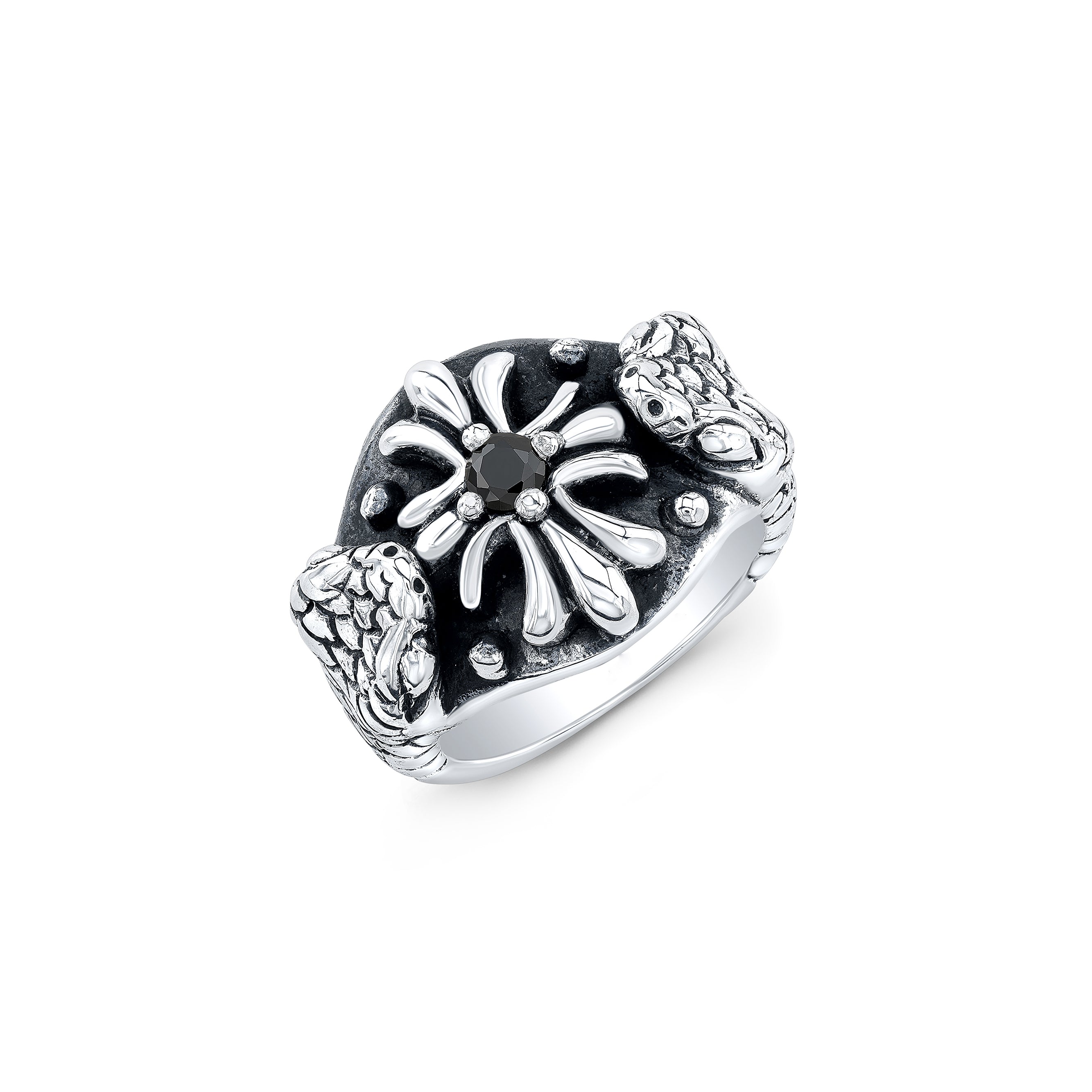 Cross'n Snake Sterling Silver Ring-1