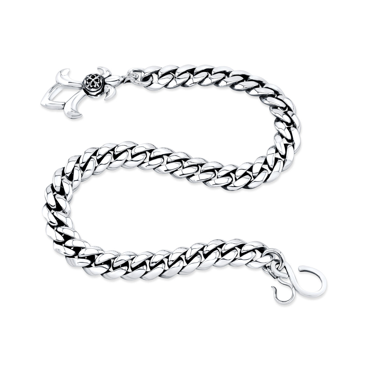 Fastrack Silver Chain FDL Cuban Sterling Silver Wallet Chain with Clip and S Hook – A&G Rock