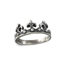 Load image into Gallery viewer, Fleur de Lis Sterling Silver Crown Ring
