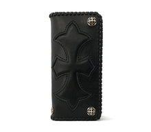 Load image into Gallery viewer, Cross Design Long Leather Wallet
