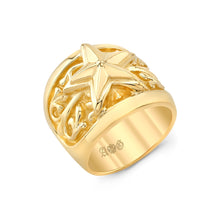 Load image into Gallery viewer, Statement Cross Overlay 14K Yellow Gold Ring
