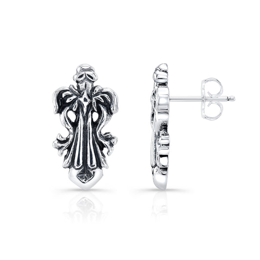Heart Patterned Sterling Silver Earring