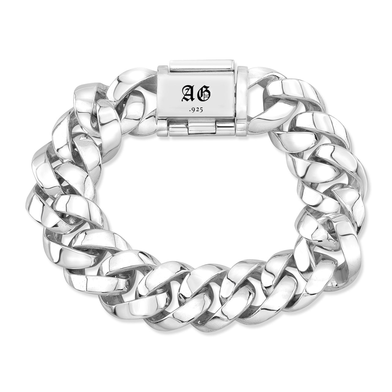 Large Sterling Silver Miami Cuban Chain Bracelet-2