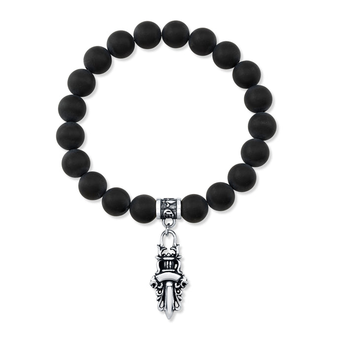 A&G Black Onyx Satin Bead Bracelet