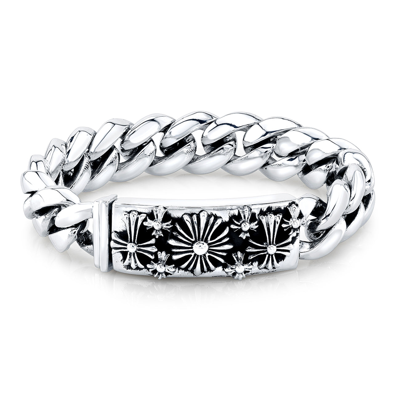 Cross ID Sterling Silver Miami Cuban Chain Bracelet-1
