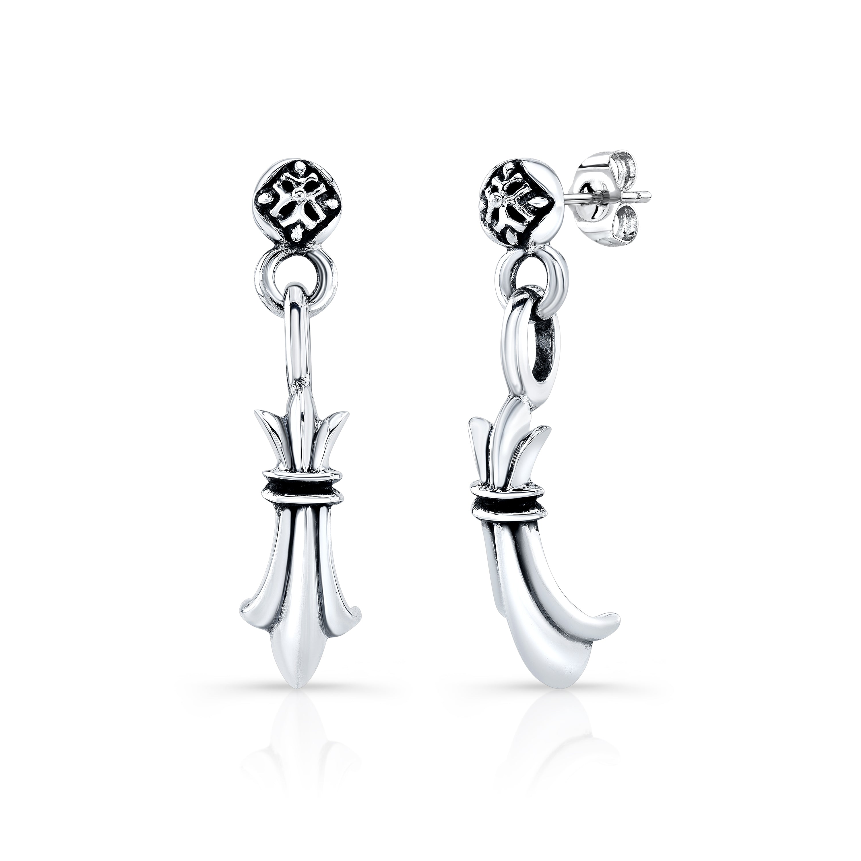 Plain Fleur de Lis Dangle Earring