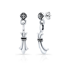 Load image into Gallery viewer, Plain Fleur de Lis Dangle Earring
