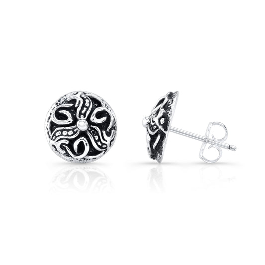 Heart Patterned Sterling Silver Earring