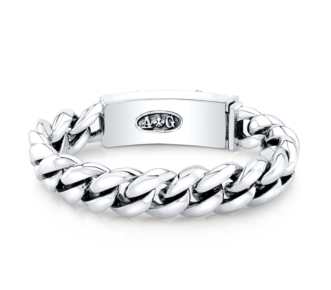 Cross ID Sterling Silver Miami Cuban Chain Bracelet-2