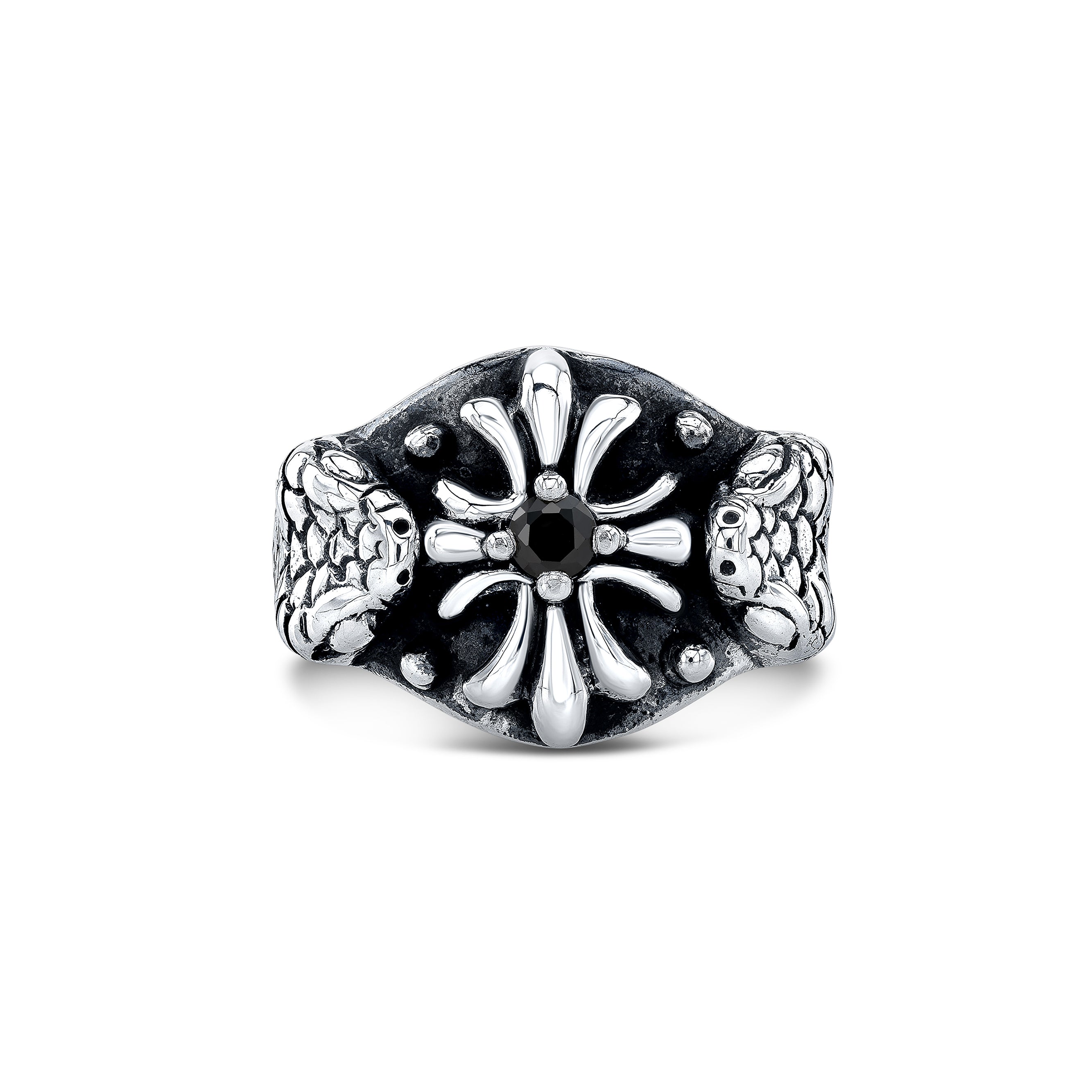 Cross'n Snake Sterling Silver Ring-2