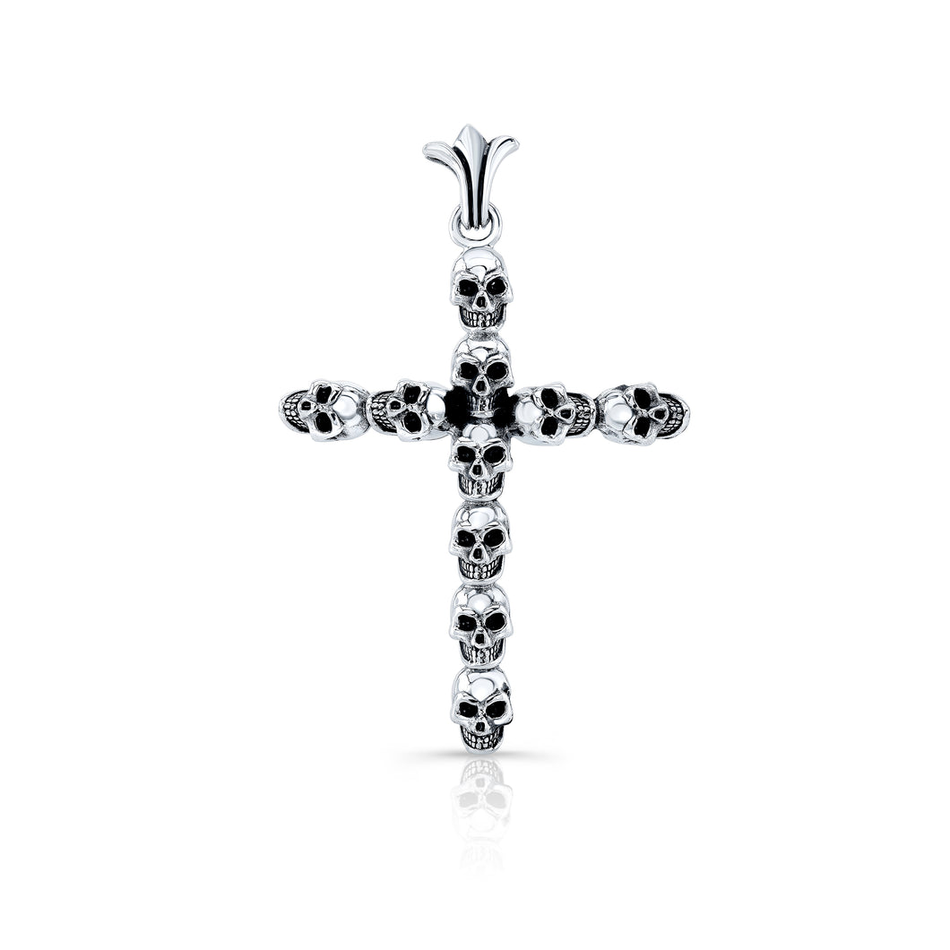 Skull Cross Sterling Silver Pendant