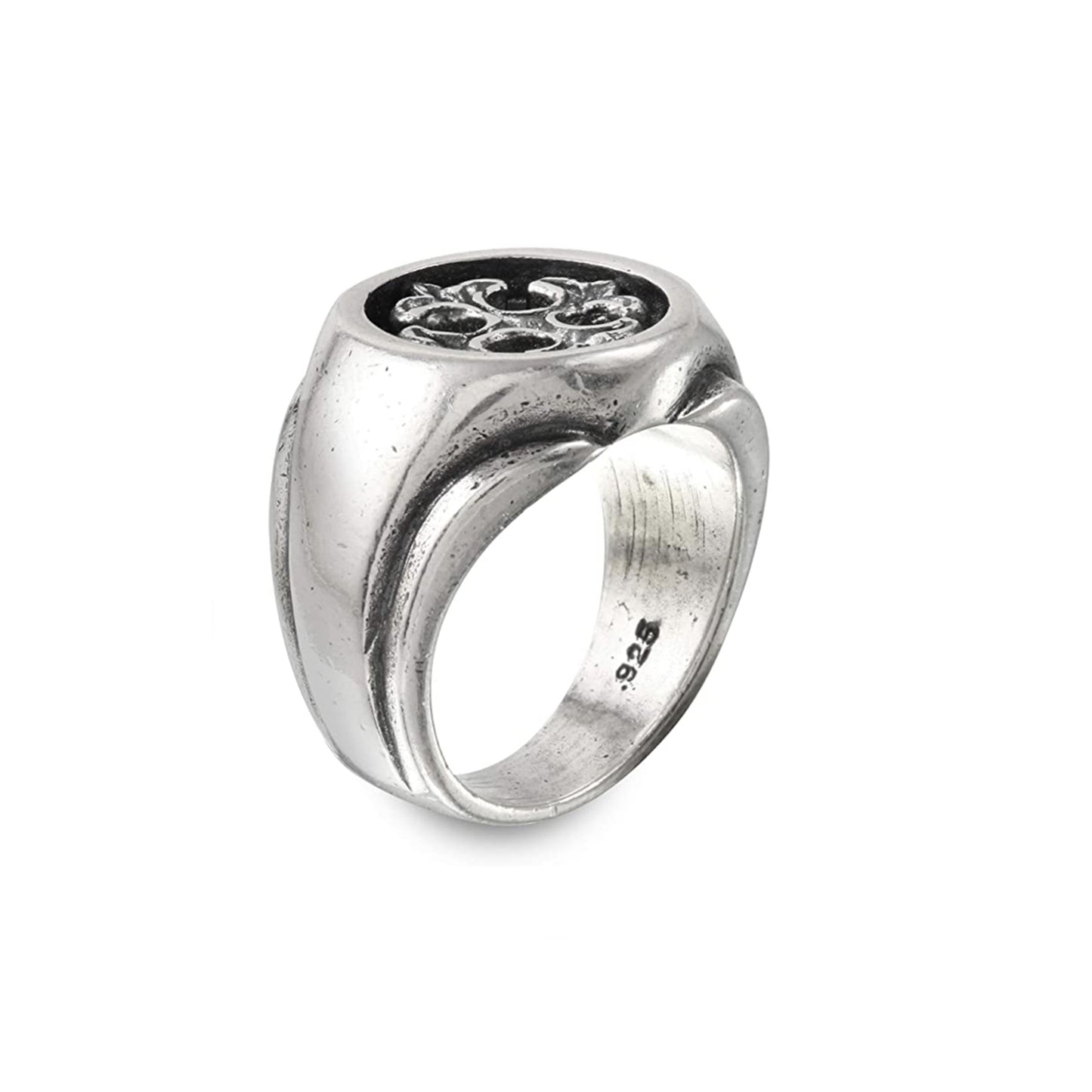 Cross Insert Sterling Silver Ring