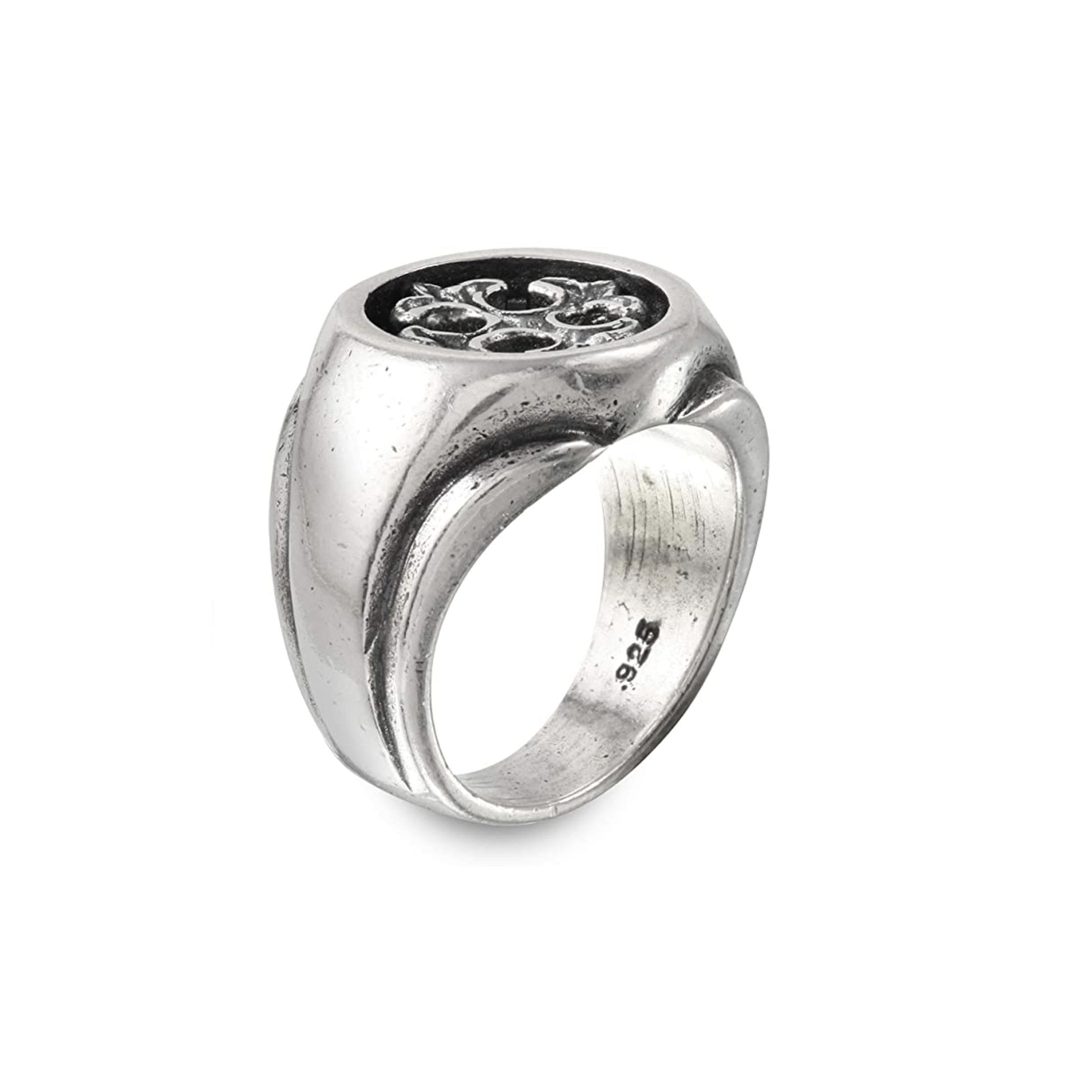 Cross Insert Sterling Silver Ring-2